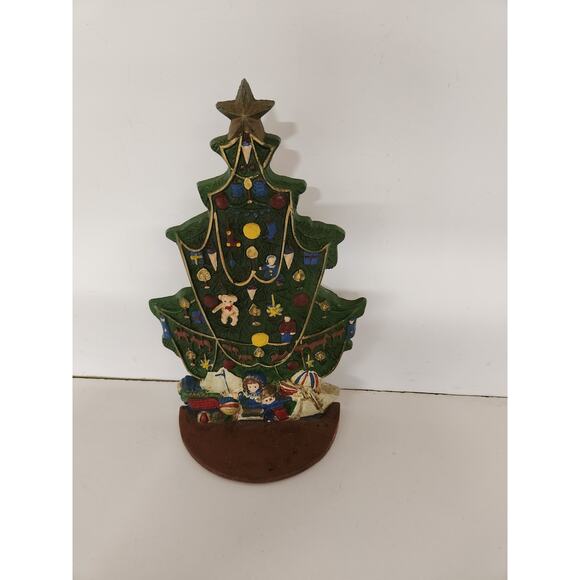 Vintage Midwest Of Cannon Falls Cast Iron CHRISTMAS TREE Doorstop 11.25" - Picture 2 of 4